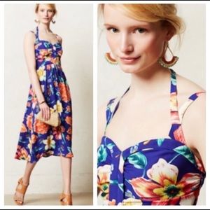 Anthropologie Moulinette Soers blue floral dress 0